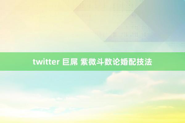 twitter 巨屌 紫微斗数论婚配技法