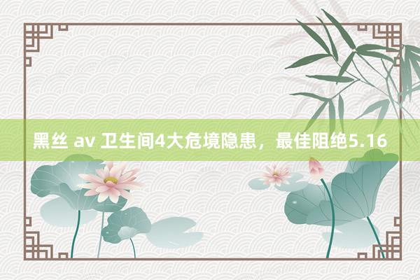 黑丝 av 卫生间4大危境隐患，最佳阻绝5.16